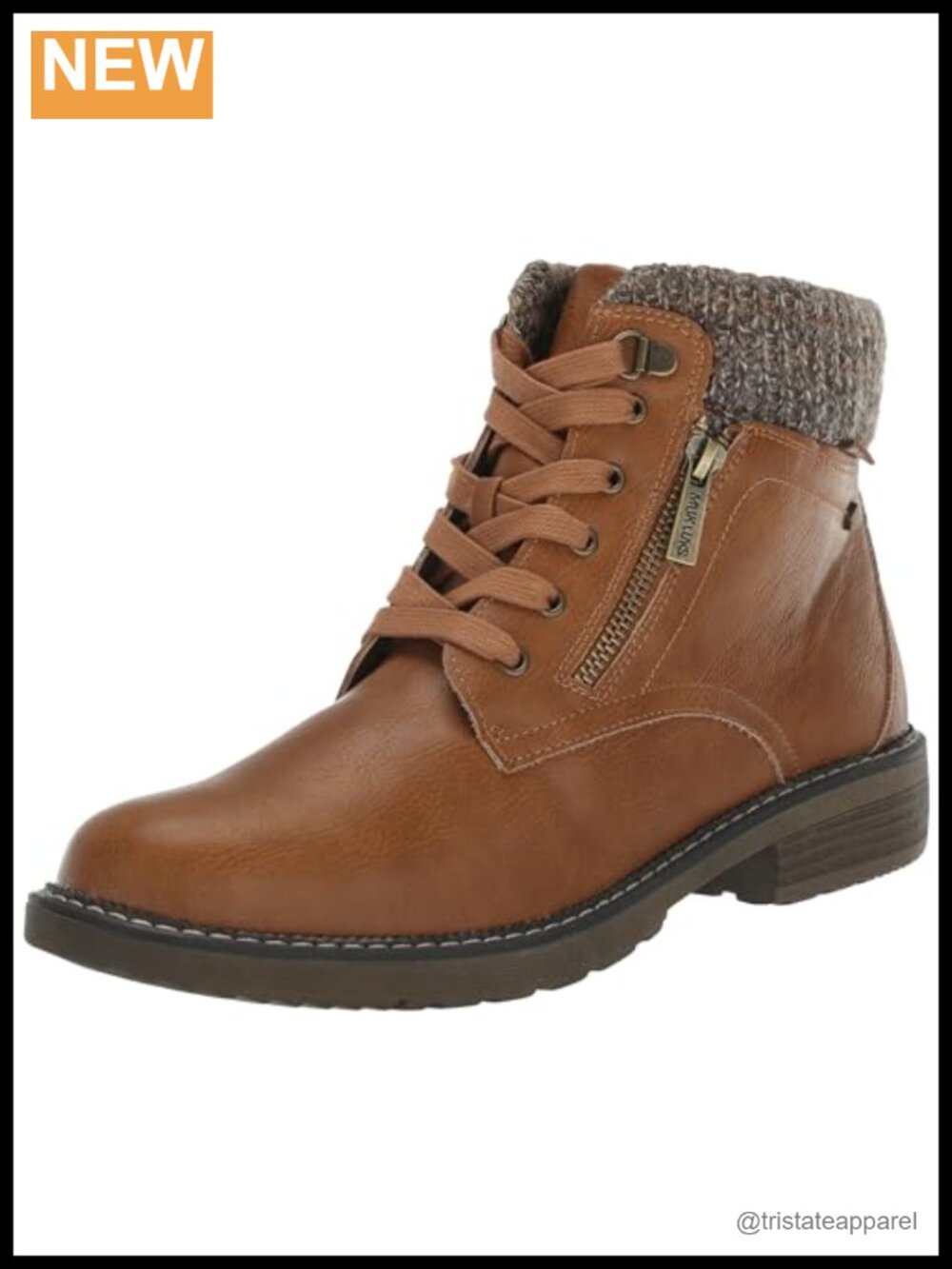 MUK LUKS Women's Leather Ankle Hiking Boots with Padded Cuff